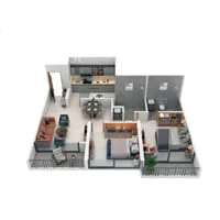 KK Maples Chovisawadi 2 BHK Floor Plan Image